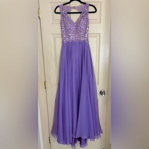 Light Purple Long Flowing Dress | Beaded Bodice | Formal Gown
